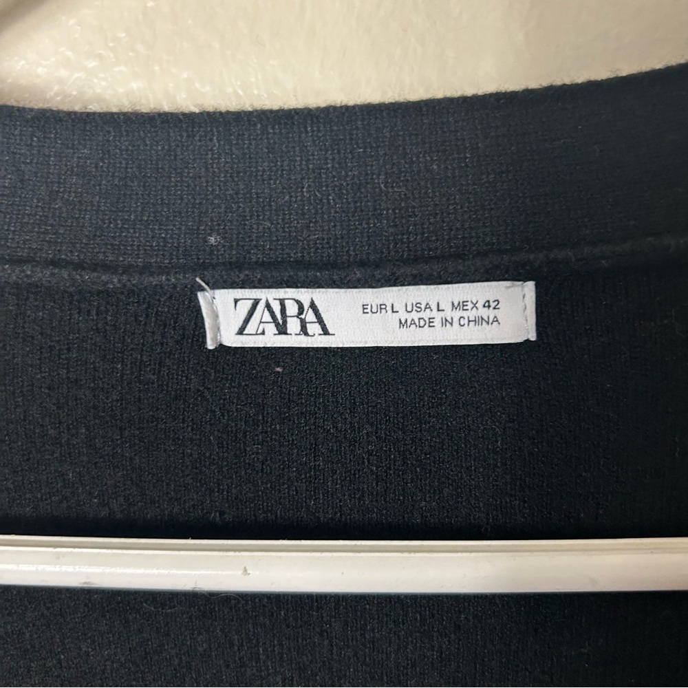 Zara Solid Black Oversized Open Front Cardigan Wo… - image 7